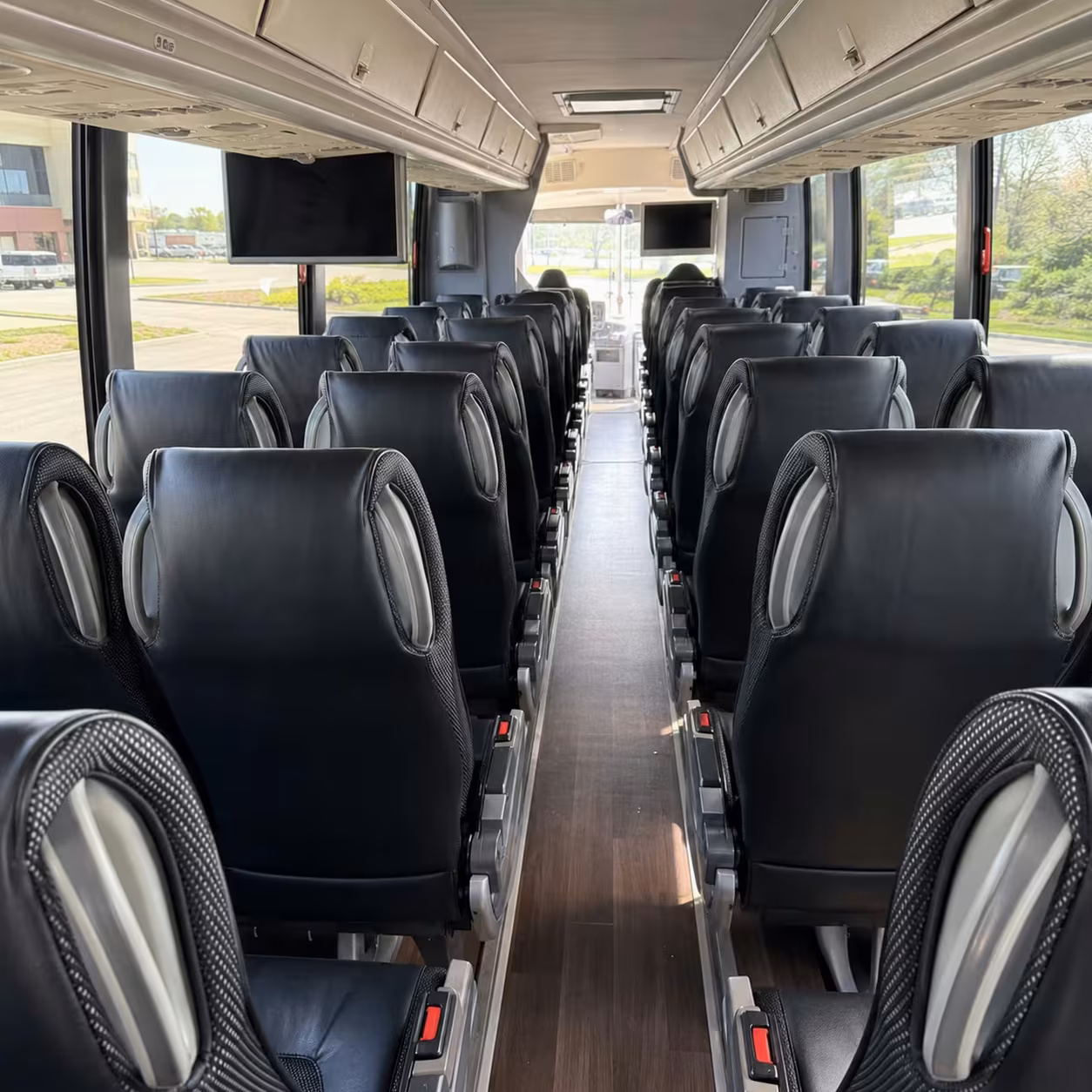 56 passenger charter bus inside